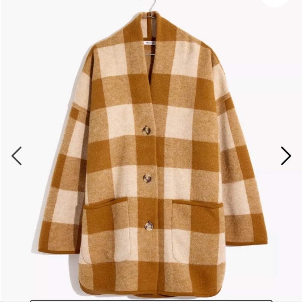 Madewell Buffalo Check sweater coat